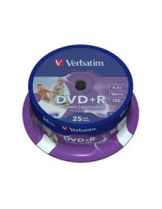 Verbatim DVD+R Wide Inkjet Printable ID Brand 4,7 GB 25 pz