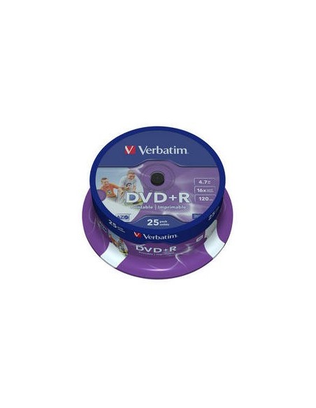 Verbatim DVD+R Wide Inkjet Printable ID Brand 4,7 GB 25 pz