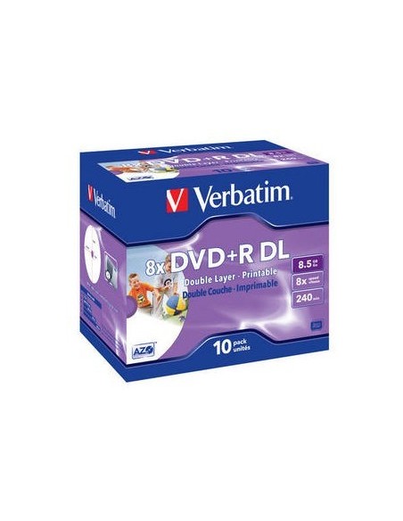 Verbatim DVD+R Double Layer Wide Inkjet Printable 8x 8,5 GB DVD+R DL 10 pz