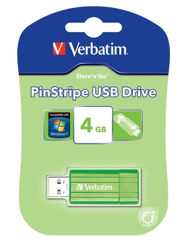 Verbatim PinStripe USB Drive 4GB - Eucalyptus Green unità flash USB USB tipo A 2.0 Verde