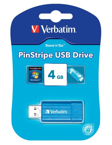 Verbatim PinStripe USB Drive 4GB - Caribbean Blue unità flash USB USB tipo A 2.0 Blu
