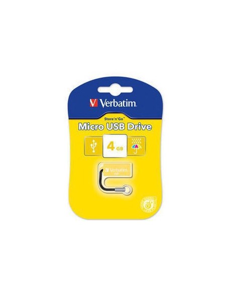 Verbatim Micro USB Drive 4GB - Sunkissed Yellow unità flash USB USB tipo A 2.0 Giallo