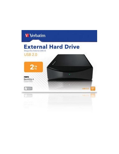Verbatim External Hard Drive USB 2.0 2TB disco rigido esterno 2000 GB Nero