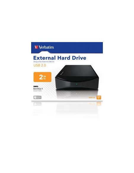 Verbatim External Hard Drive USB 2.0 2TB disco rigido esterno 2000 GB Nero