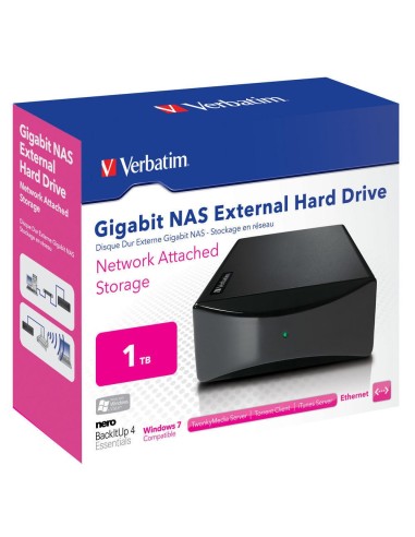 Verbatim GigaBit NAS Collegamento ethernet LAN Nero