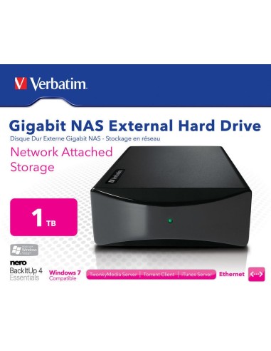 Verbatim GigaBit NAS Collegamento ethernet LAN Nero