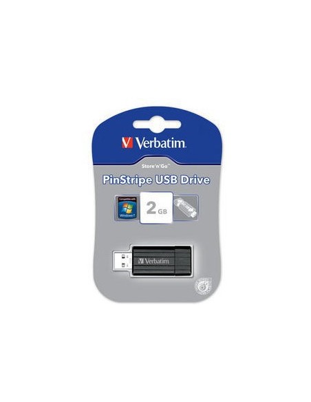 Verbatim PinStripe USB Drive 2GB unità flash USB USB tipo A 2.0 Nero