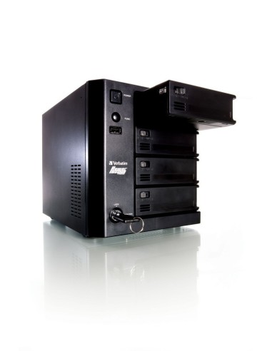 Verbatim PowerBay DataBank 4 Bay NAS Desktop Collegamento ethernet LAN Nero