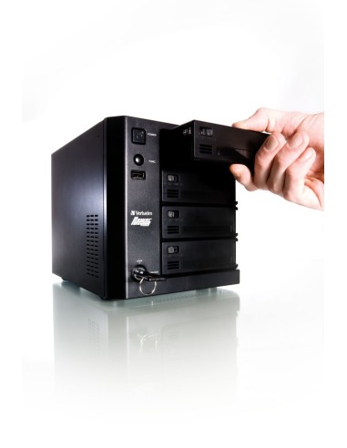 Verbatim PowerBay DataBank 4 Bay NAS Desktop Collegamento ethernet LAN Nero