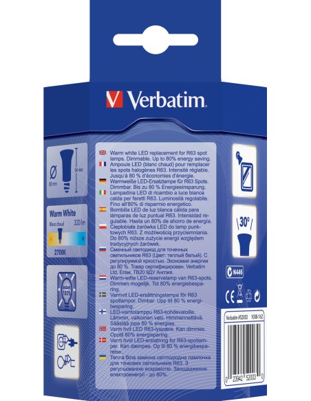 Verbatim LED R63 lampada LED 8 W E27