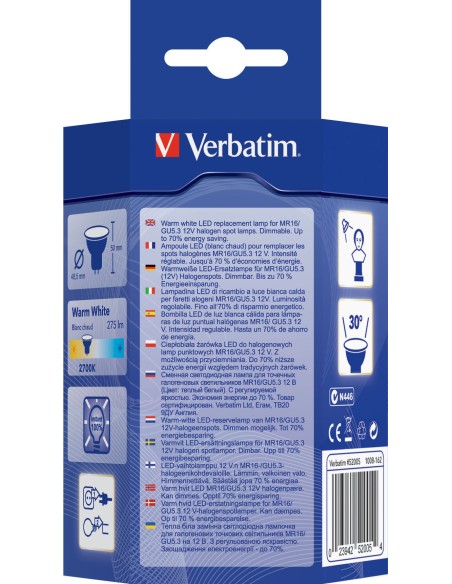 Verbatim LED MR16 GU5.3 lampada LED 6,5 W