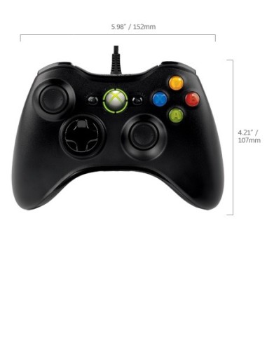 Microsoft Xbox 360 Controller for Windows Nero USB 2.0 Gamepad PC, Xbox