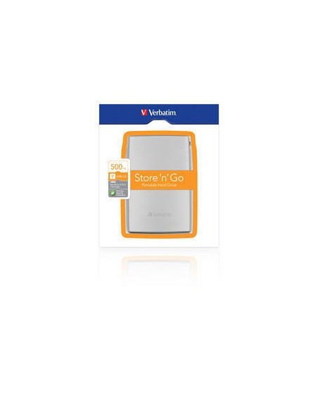 Verbatim Store 'n' Go USB 2.0 Portable Hard Drive 500GB disco rigido esterno Argento