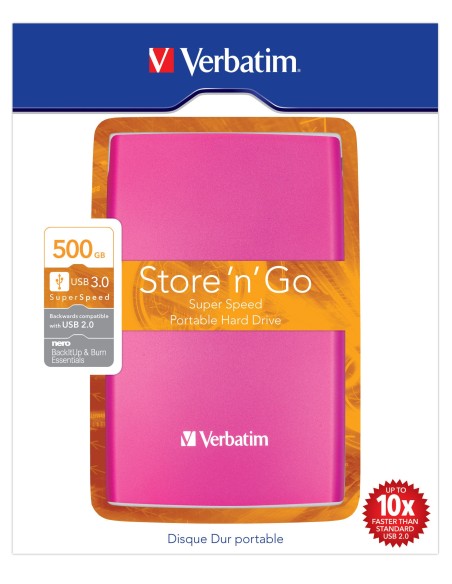 Verbatim Store'n'Go 500GB USB 3.0 disco rigido esterno Rosa