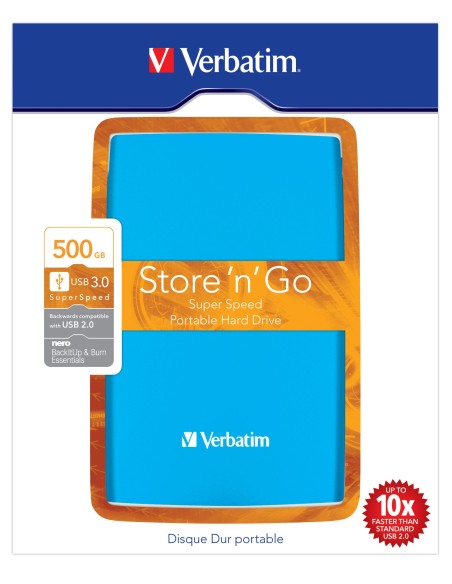 Verbatim Store'n'Go 500GB USB 3.0 disco rigido esterno Blu