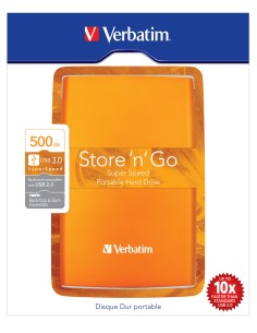 Verbatim Store'n'Go 500GB USB 3.0 disco rigido esterno Arancione