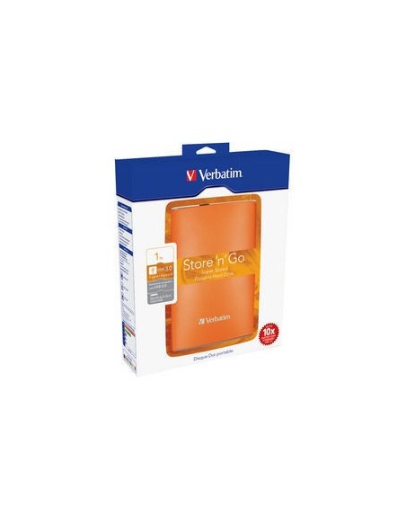 Verbatim Store 'n' Go USB 3.0 Portable Hard Drive 1TB Volcanic Orange disco rigido esterno 1000 GB Arancione