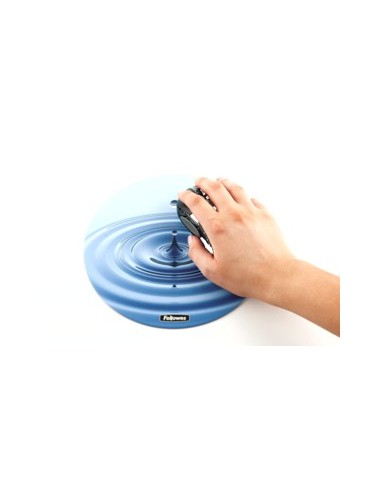 Fellowes Round Brite Mat Water Ripple Blu