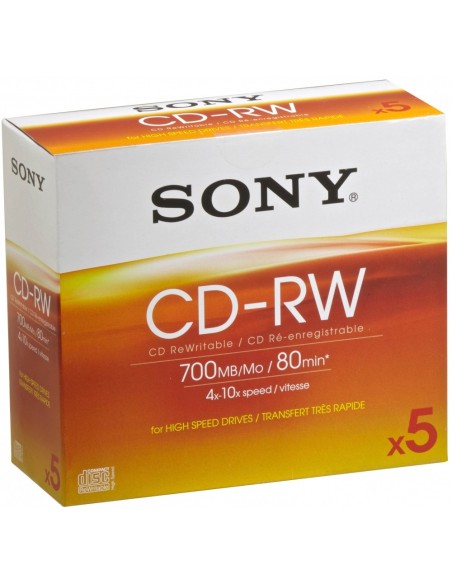 Sony 5CDRW700HSDCDRW700 DAT 5P 700 MB 5 pz