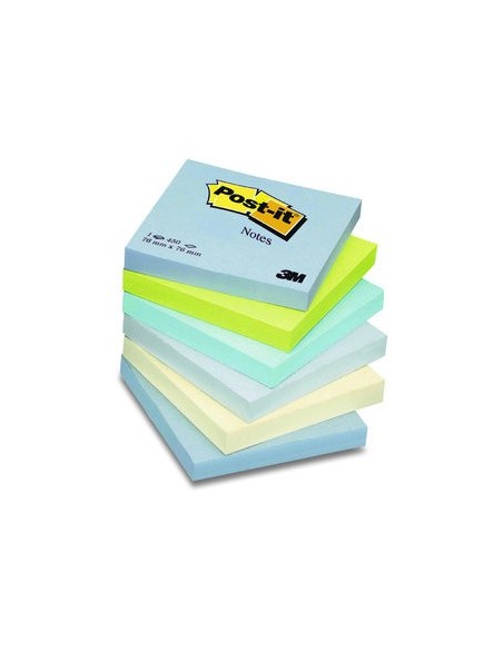 3M Post-it 654ML etichetta autoadesiva Blu, Crema, Verde, Grigio 6 pz