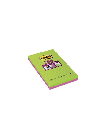 3M Post-it 125 x 200mm (4 x 45) etichetta autoadesiva Verde, Rosa 4 pz