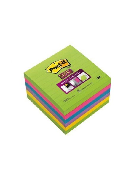 3M Post-it 100 x 100 (6 x 90) etichetta autoadesiva Blu, Verde, Rosa, Porpora, Giallo 6 pz