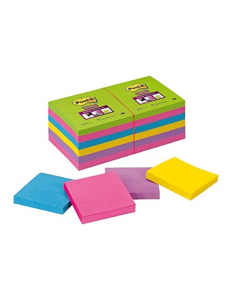 3M Post-it 76 x 76mm (12 x 90) etichetta autoadesiva Multicolore 12 pz