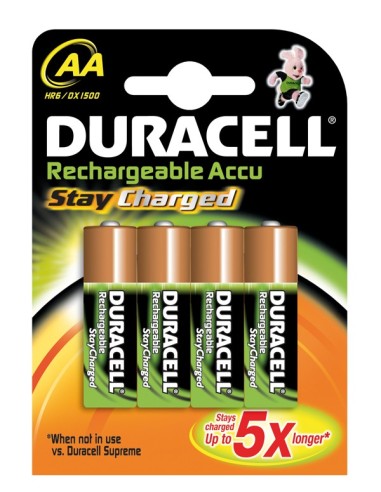 Duracell Stay Charged AA (4pcs) Batteria ricaricabile Nichel-Metallo Idruro (NiMH)