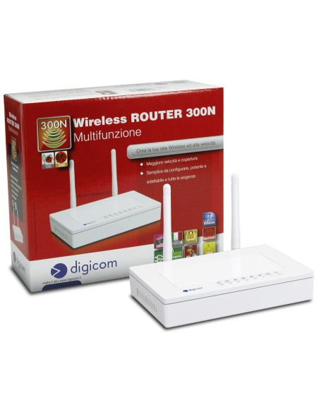 Digicom REW300-Z01 router wireless Fast Ethernet 4G Bianco