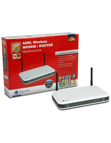 Digicom RAW300-A02 router wireless Fast Ethernet 4G Nero, Bianco