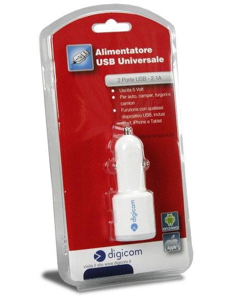 Digicom 8E4508 Caricabatterie per dispositivi mobili Bianco Auto