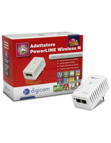 Digicom PL200W3-A01 200 Mbit s Collegamento ethernet LAN Wi-Fi Bianco 1 pz