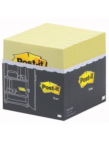 3M Post-it 76 x 76mm (16 x 100) etichetta autoadesiva Giallo 16 pz