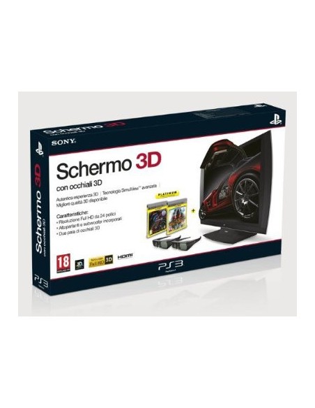 Sony Killzone 3, GT 5, PS3 + 23.5" 3D display, 2x 3D Glasses Inglese PlayStation 3