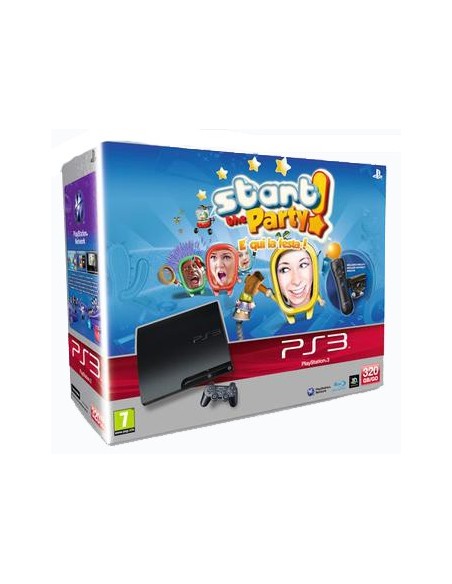 Sony PlayStation 3 Slim, 320Gb + Start the Party! Wi-Fi Nero