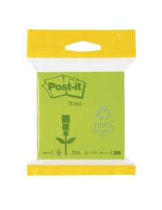 3M Post-it 76 x 76mm (2 x 100) etichetta autoadesiva Verde 2 pz