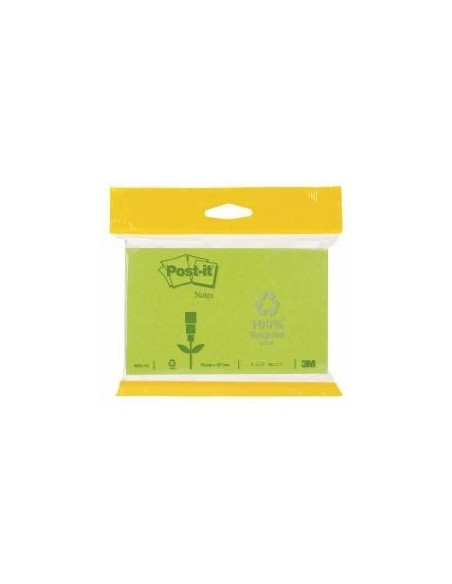 3M Post-it 76 x 127mm (2 x 100) etichetta autoadesiva Verde 2 pz