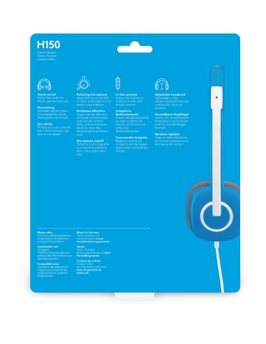 Logitech H150 Stereo Headset Auricolare Cablato A Padiglione Ufficio Blu