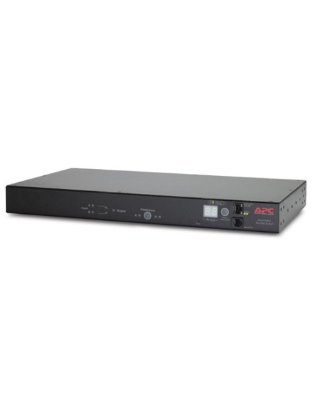 APC RACK ATS, 20A 208V, 16A 230V, C20 IN, (8) C13 (1) C19 OUT unità di distribuzione dell'energia (PDU) Nero