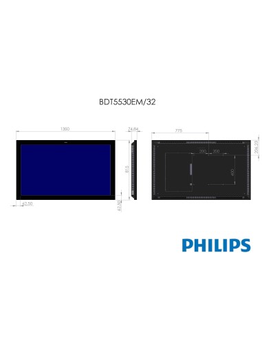 Philips BDT5530EM 32 monitor touch screen 139,7 cm (55") 1920 x 1080 Pixel Multi utente Argento