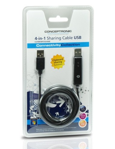 Conceptronic CUSBKMFOSHARE cavo USB 1,8 m USB 2.0 Mini-USB A Nero