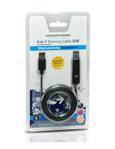 Conceptronic CUSBKMFOSHARE cavo USB 1,8 m USB 2.0 Mini-USB A Nero