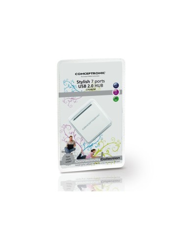 Conceptronic C7USB2W hub di interfaccia 480 Mbit s Bianco