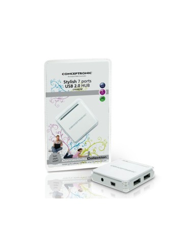 Conceptronic C7USB2W hub di interfaccia 480 Mbit s Bianco