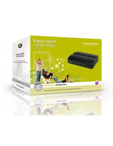 Conceptronic C100S8A switch di rete Nero
