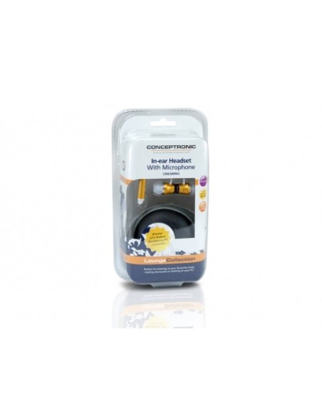 Conceptronic CINEARPRO cuffia e auricolare Cablato In-ear Musica e Chiamate Oro, Bianco