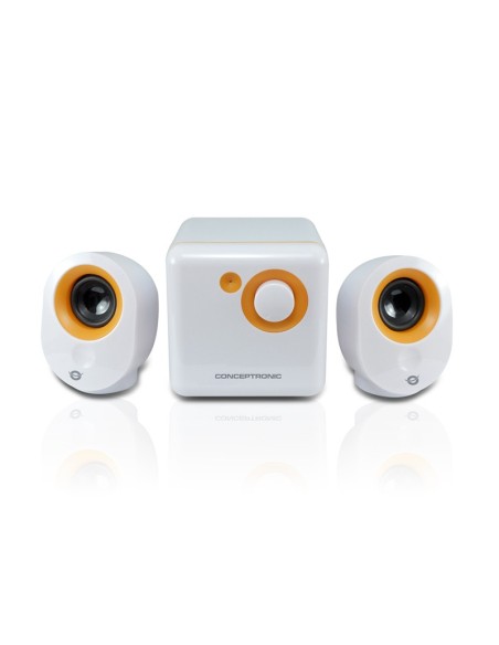 Conceptronic CLLSPK21DW set di altoparlanti 16 W Arancione, Bianco 2.1 canali