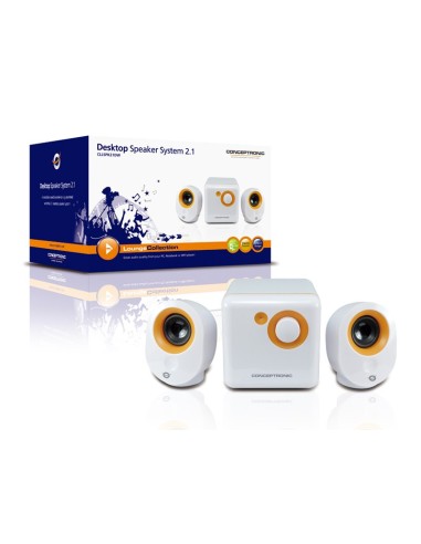 Conceptronic CLLSPK21DW set di altoparlanti 16 W Arancione, Bianco 2.1 canali