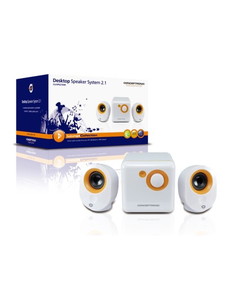 Conceptronic CLLSPK21DW set di altoparlanti 16 W Arancione, Bianco 2.1 canali