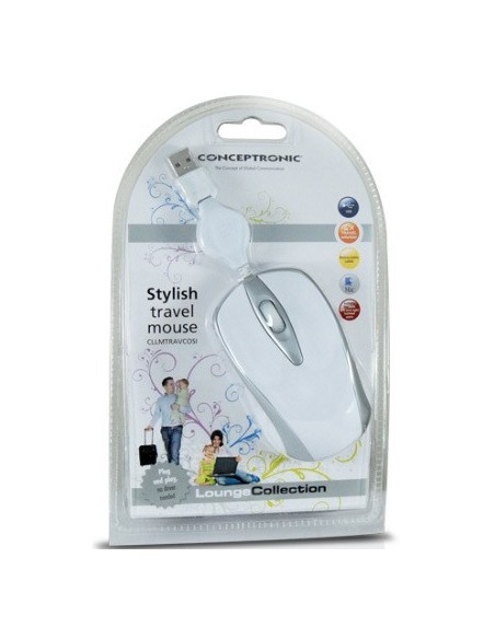 Conceptronic CLLMTRAVCOSI mouse USB tipo A Ottico 800 DPI